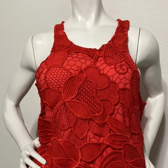 Lovers + Friends REVOLVE Caspian Red Lace Mini Dress Size M - Picture 3 of 7